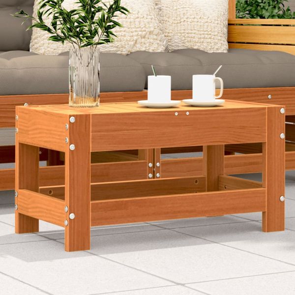 Градинска табуретка, восъчнокафяв, 62x30x32 см, бор масив