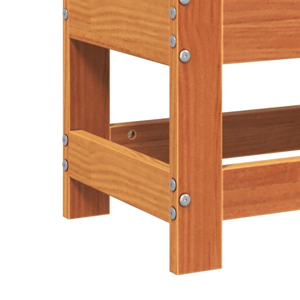 Градинска табуретка, восъчнокафяв, 62x30x32 см, бор масив