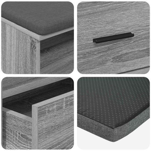 Пейка за коридор с възглавница Сив Сонома 100 x 38 x 46 см