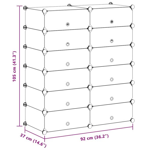 Сглобяем органайзер за обувки, 12 отделения, бял