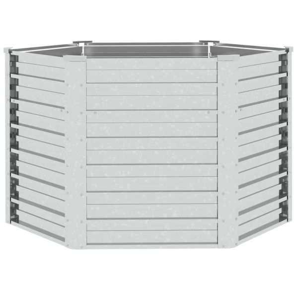 Повдигната градинска леха 129x77 см поцинкована стомана сребро