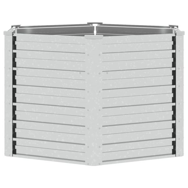 Повдигната градинска леха 129x77 см поцинкована стомана сребро