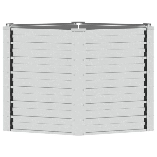 Повдигната градинска леха 129x77 см поцинкована стомана сребро