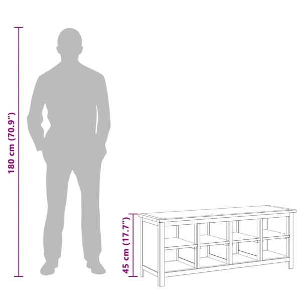 Стелаж за обувки, 114x37x45 см, дъбово дърво масив