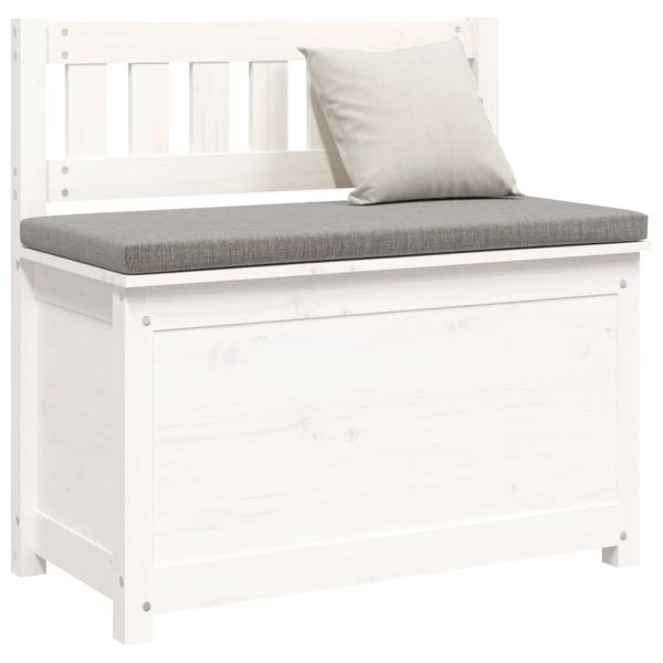 Пейка, бяла, 80x41x77 см, борово дърво масив