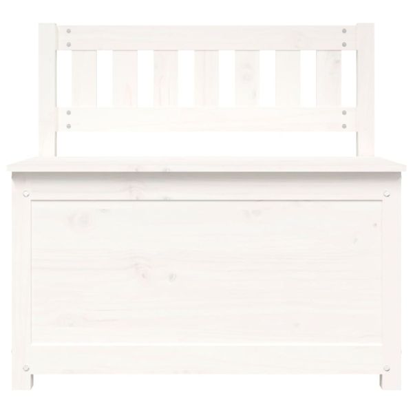 Пейка, бяла, 80x41x77 см, борово дърво масив