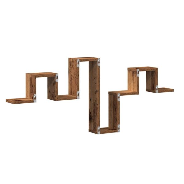 Стенен рафт Монтиране на стена Старо дърво 104.5 x 43 x 10 см
