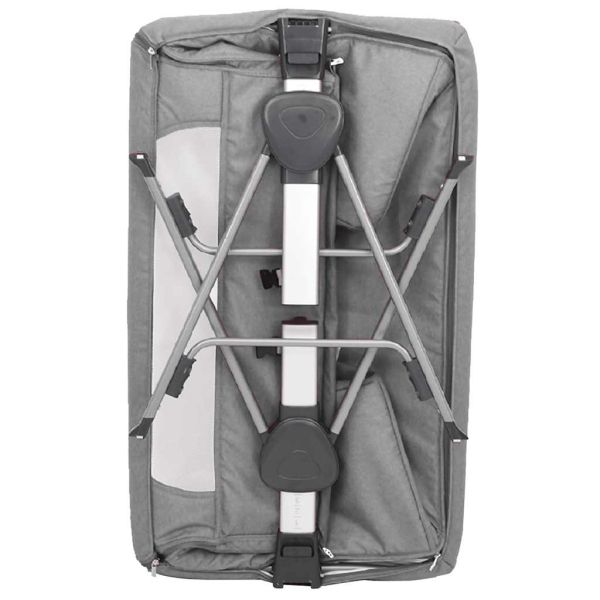 Бебешко легло с матрак, светлосив, ленен плат