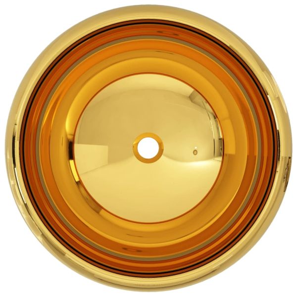 Мивка, 40x15 см, керамична, златиста