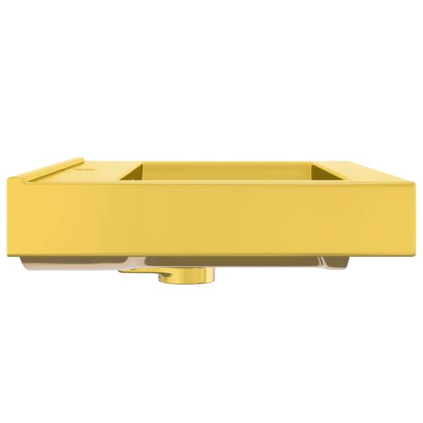 Мивка с преливник, 60x46x16 см, керамична, златиста