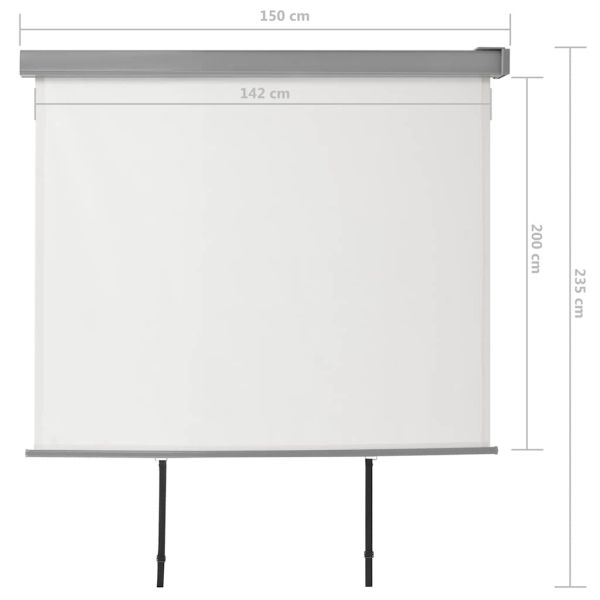 Вертикална тента за балкон мултифункционална 150х200 см кремава