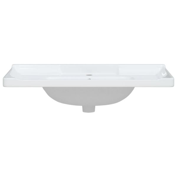 Мивка за баня, бяла, 91,5x48x23 см, правоъгълна, керамика