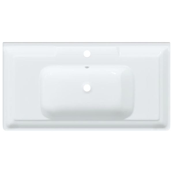 Мивка за баня, бяла, 91,5x48x23 см, правоъгълна, керамика