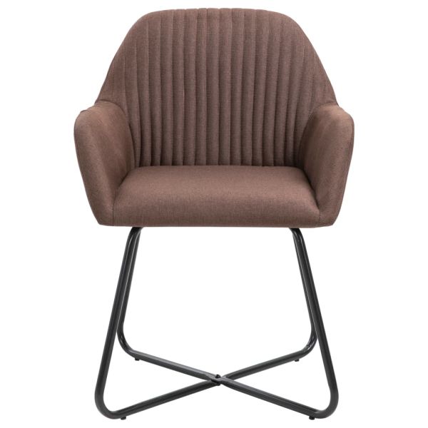 Трапезни столове, 4 бр, кафяви, текстил