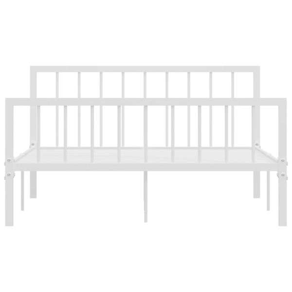 Рамка за легло, бяла, метал, 140x200 cм