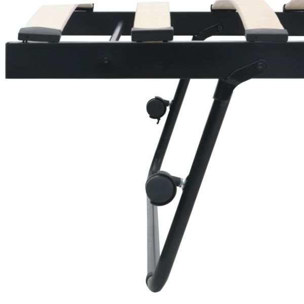 Рамка за легло, черна, стомана, 180x200/90x200 см