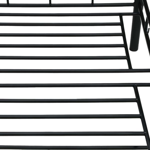 Рамка за дневно легло, черна, метал, 90x200 см