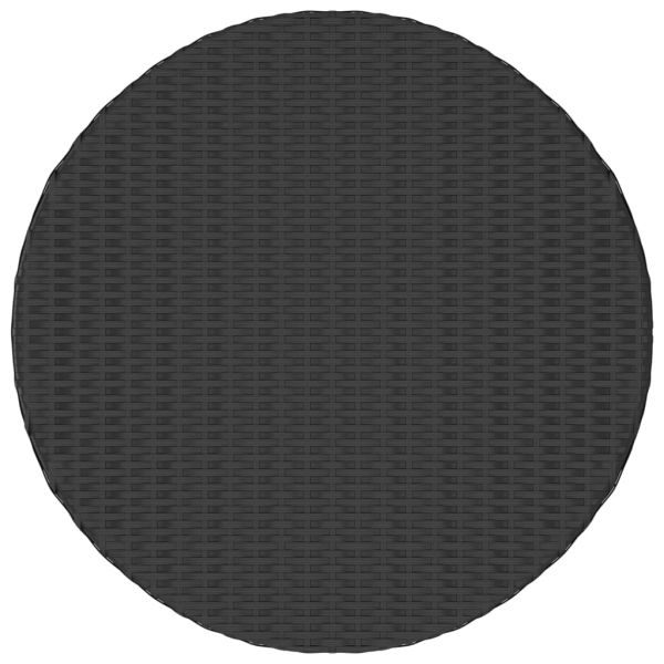 Градински комплект с възглавници, 5 части, черен полиратан