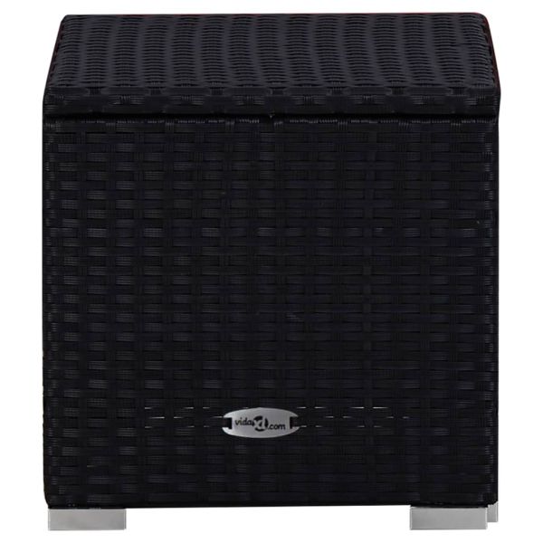 Шезлонг с шалте и маса за чай, полиратан, син