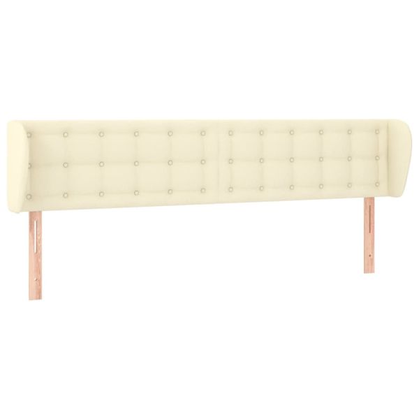 Горна табла с уши, кремава, 203x23x78/88 см, изкуствена кожа
