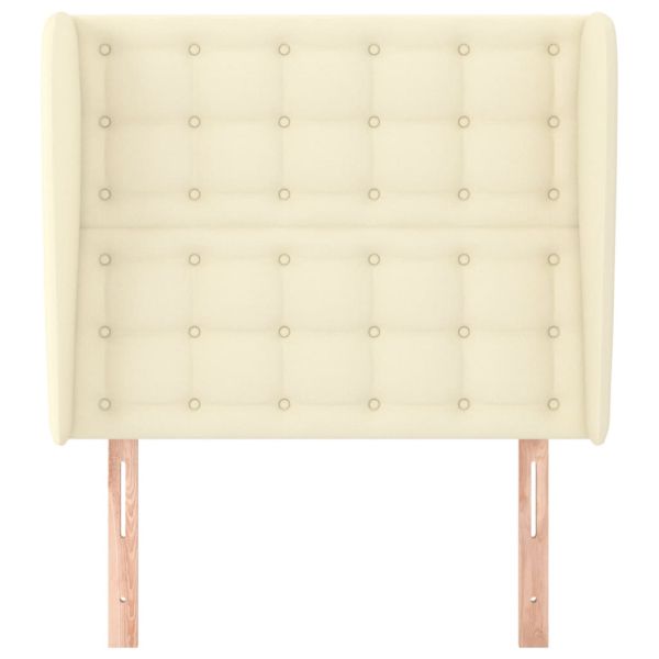 Горна табла с уши, кремава, 103x23x118/128 см, изкуствена кожа