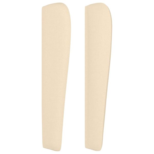 Горна табла за легло с уши, кремава,147 x 23 x 118/128 см, плат