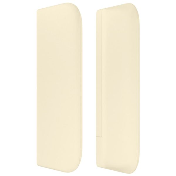 Горна табла за легло, кремава, 203x16x78/88 см, изкуствена кожа