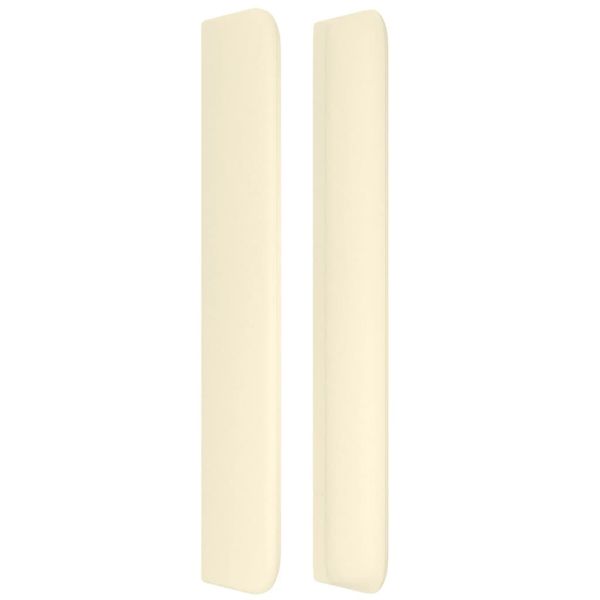 Горна табла с уши, кремава, 183x16x118/128 см, изкуствена кожа