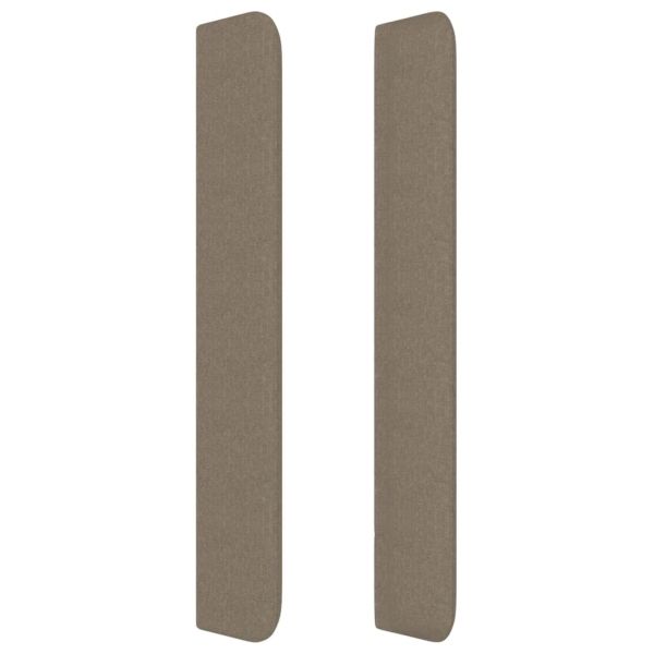 Горна табла за легло с уши, таупе, 163x16x118/128 см, плат