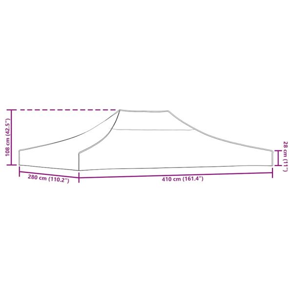 Покривало за парти шатра, 4x3 м, бяло, 270 г/м²