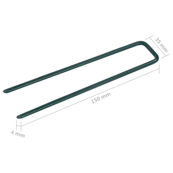 Пирони за изкуствена трева, 50 бр, П-образни, желязо