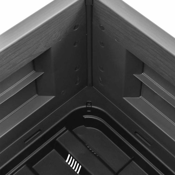 Градинска висока леха, PP, сива, 43x43x35 см