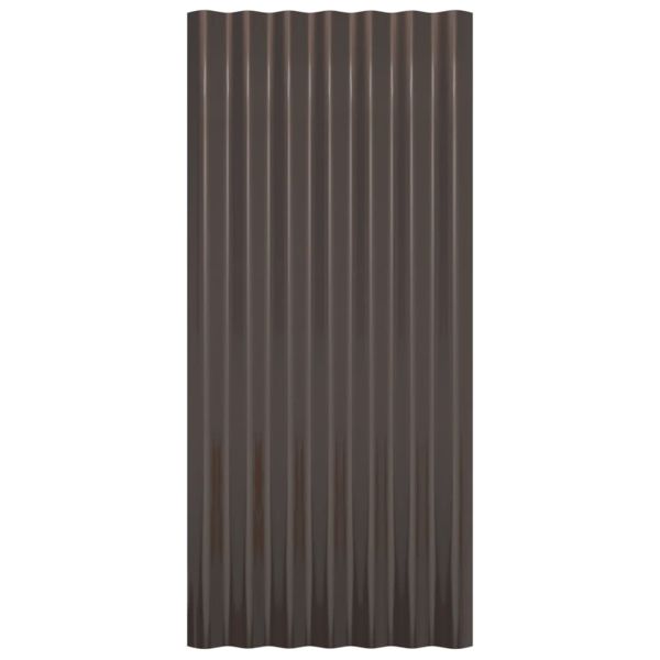 Покривни панели 12 бр поцинкована стомана кафяви 80x36 см