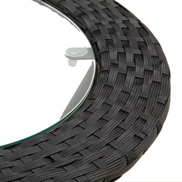 Комплект Г-образно канапе с възглавници 2 части черен полиратан