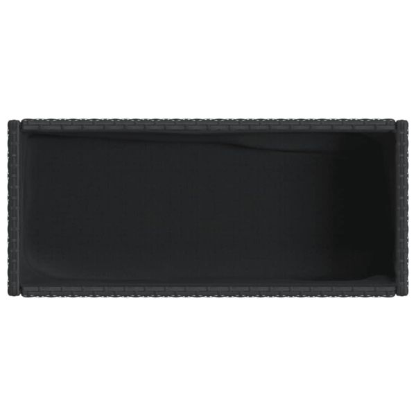 Градински кашпи с рафт 2 бр черни 90x40x75 см полиратан