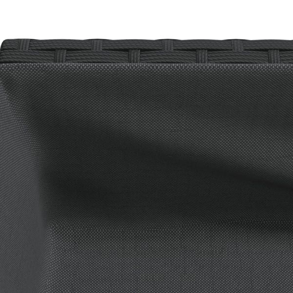 Градински кашпи с рафт 2 бр черни 90x40x75 см полиратан