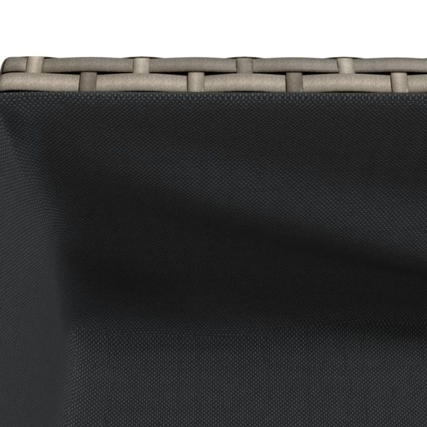 Градински плантери с рафт, 2 бр, сив, 90x40x75 см, полиратан