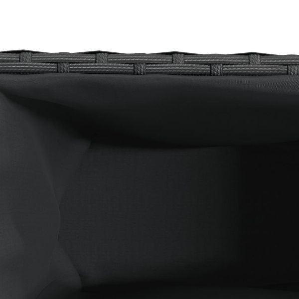 Градински плантери с 2 саксии 2 бр черни 90x20x40 см полиратан