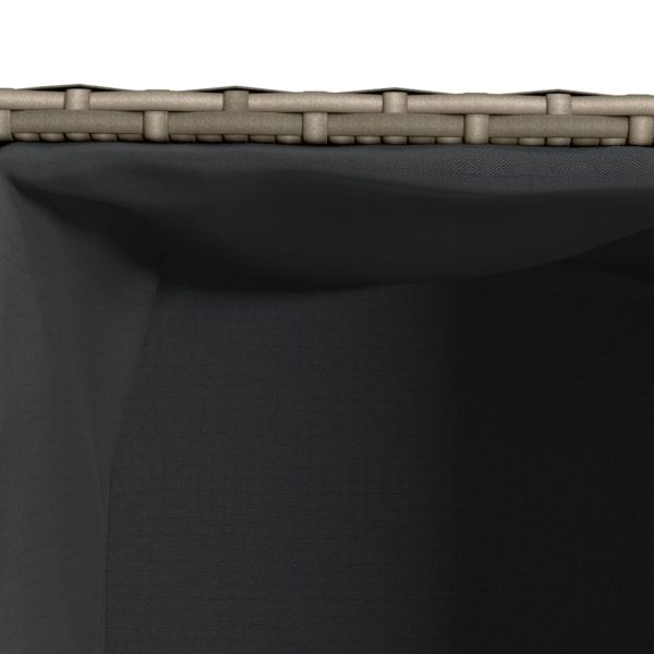 Градински плантери с 2 саксии 2 бр сиви 72x30x32 см полиратан