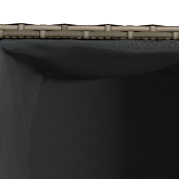 Градински кашпи, 2 бр, сиви, 36x30x32 см, полиратан