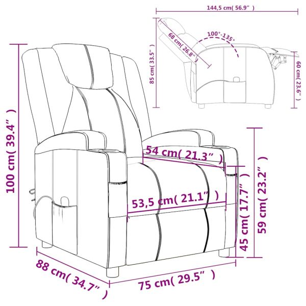 Масажен стол, черен, изкуствена кожа