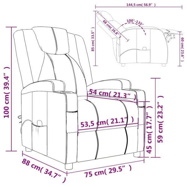 Масажен стол виненочервен изкуствена кожа