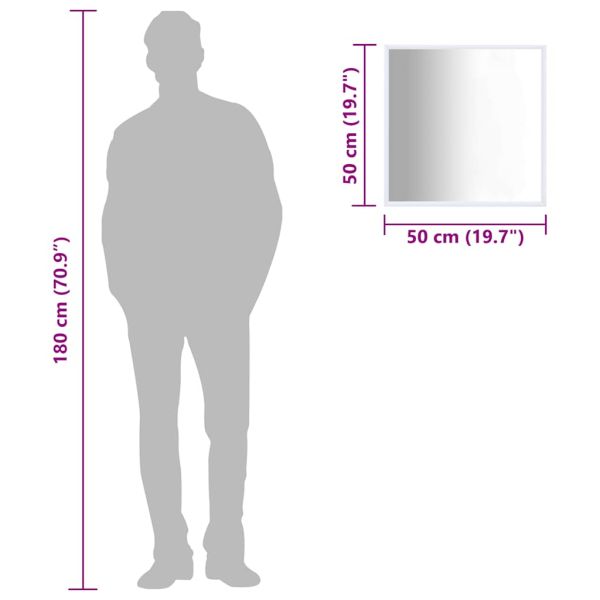 Огледало, бяло, 50x50 см