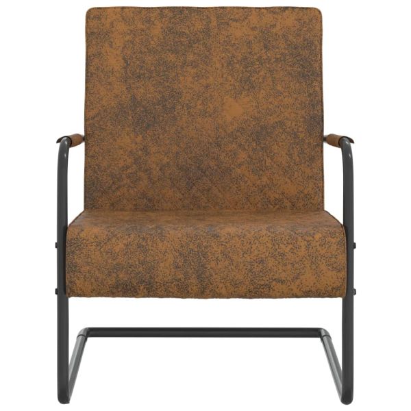 Конзолен стол, кафяв, текстил