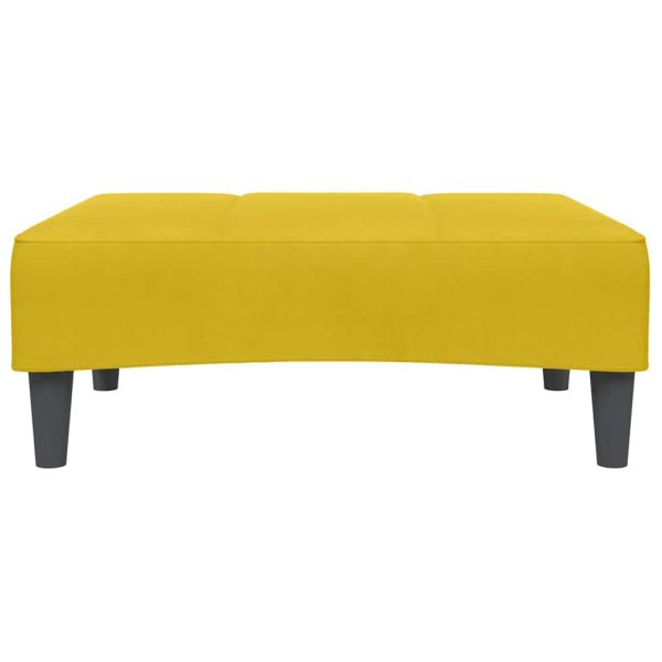 2-местно разтегателно канапе с табуретка, жълто, кадифе