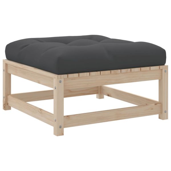 Градински комплект, 6 части, с възглавници, масив бор