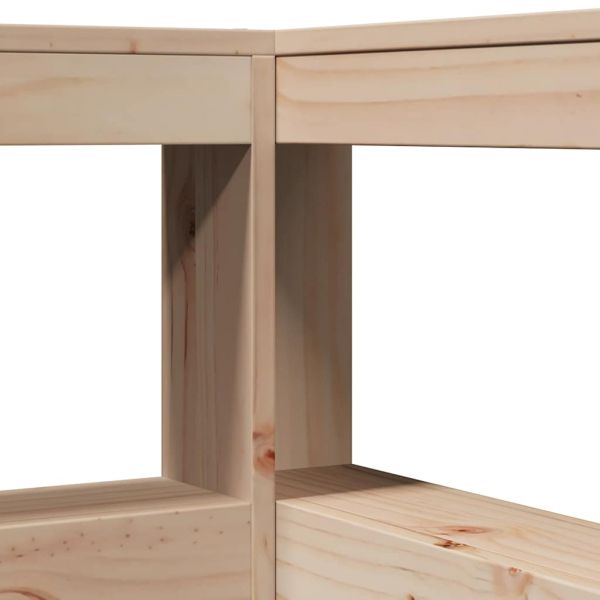 Легло с етажерка за книги, без матрак, 180x200 см, бор масив