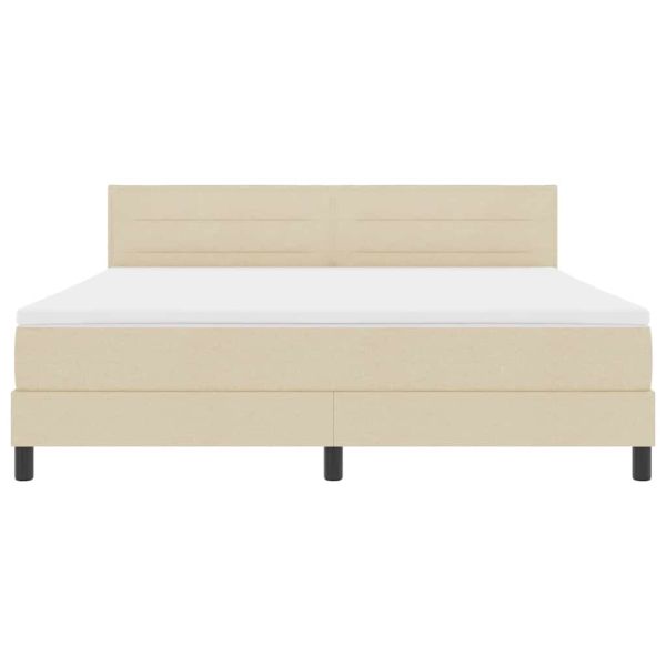 Легло с пружинирана основа с матрак Крем 180 x 200 cm текстил