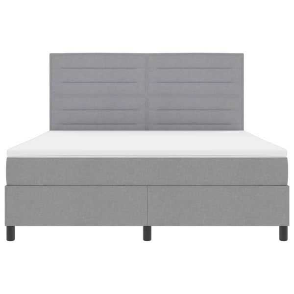 Легло с пружинирана основа Светлосиво 180 x 200 cm текстил