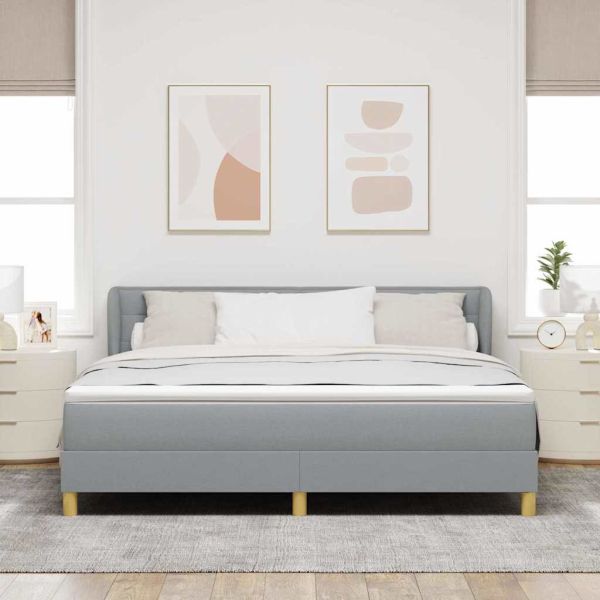 Легло с пружинирана основа Светлосиво 180 x 200 cm текстил